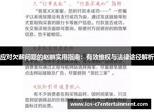 应对欠薪问题的赵鹏实用指南：有效维权与法律途径解析