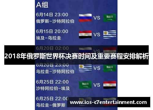 2018年俄罗斯世界杯决赛时间及重要赛程安排解析