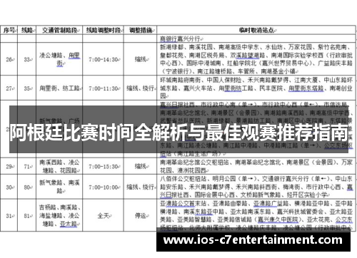 阿根廷比赛时间全解析与最佳观赛推荐指南 阿根廷比赛时间全解析与最佳观赛推荐指南